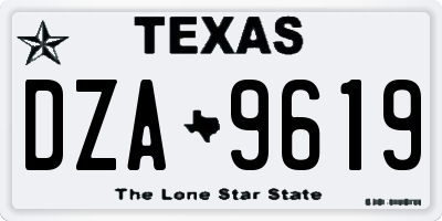 TX license plate DZA9619