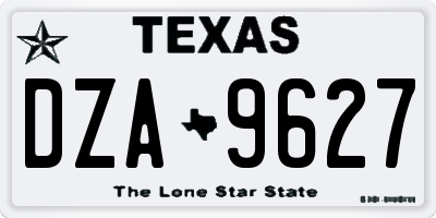 TX license plate DZA9627