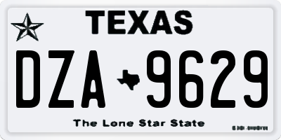 TX license plate DZA9629