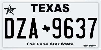 TX license plate DZA9637