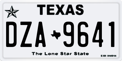TX license plate DZA9641