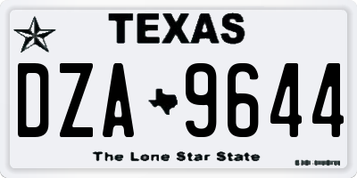 TX license plate DZA9644