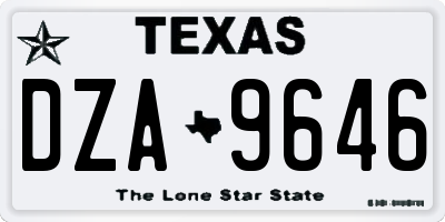 TX license plate DZA9646