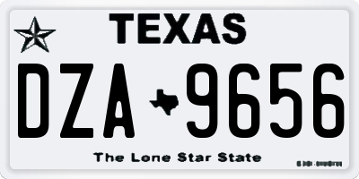 TX license plate DZA9656