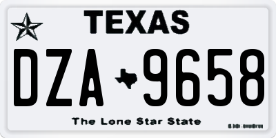 TX license plate DZA9658
