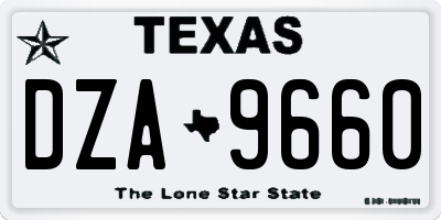TX license plate DZA9660