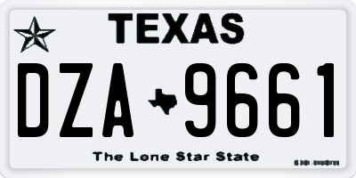 TX license plate DZA9661