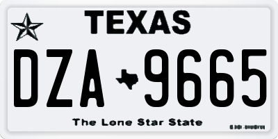 TX license plate DZA9665