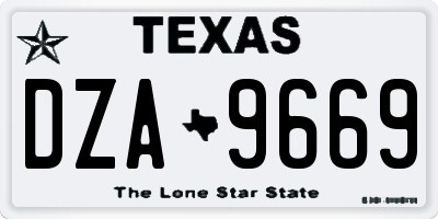 TX license plate DZA9669