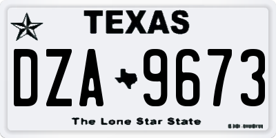 TX license plate DZA9673