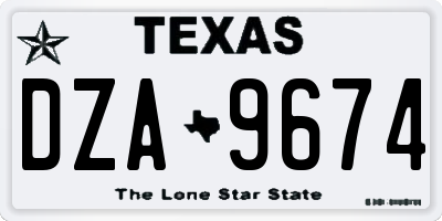 TX license plate DZA9674