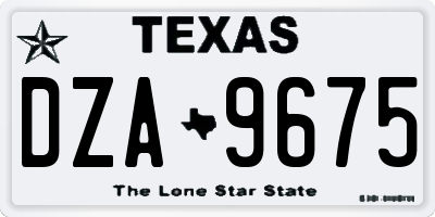TX license plate DZA9675