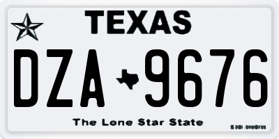 TX license plate DZA9676