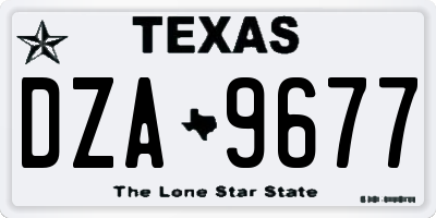 TX license plate DZA9677