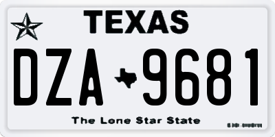 TX license plate DZA9681
