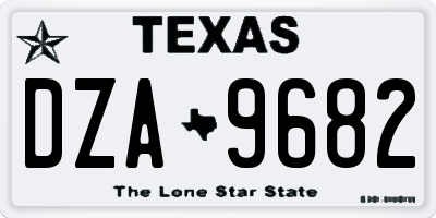 TX license plate DZA9682