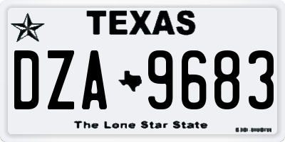 TX license plate DZA9683