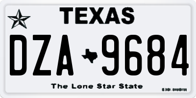 TX license plate DZA9684