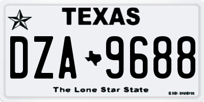 TX license plate DZA9688