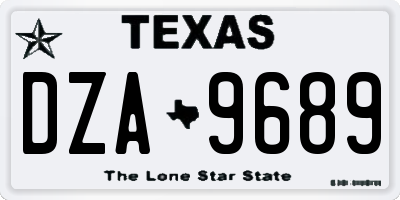 TX license plate DZA9689
