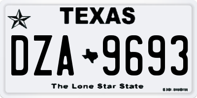 TX license plate DZA9693