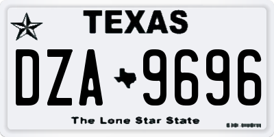 TX license plate DZA9696