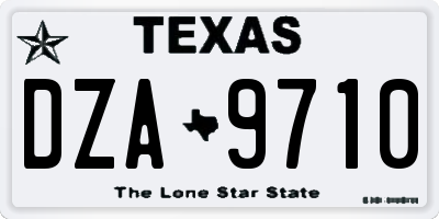 TX license plate DZA9710