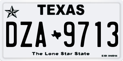 TX license plate DZA9713