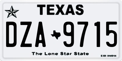 TX license plate DZA9715