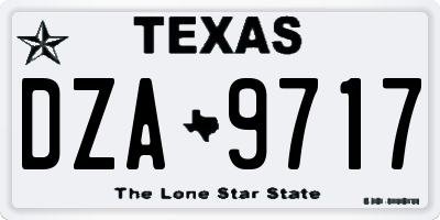 TX license plate DZA9717