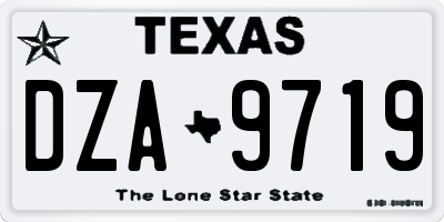 TX license plate DZA9719
