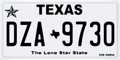 TX license plate DZA9730