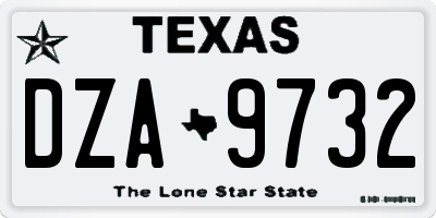 TX license plate DZA9732