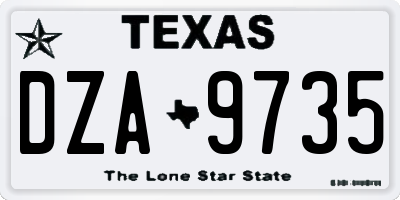 TX license plate DZA9735