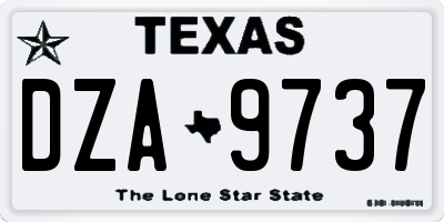 TX license plate DZA9737