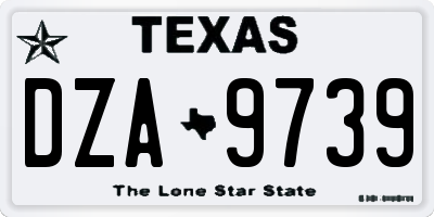 TX license plate DZA9739