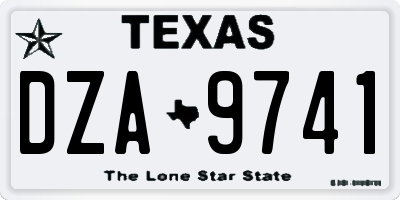 TX license plate DZA9741