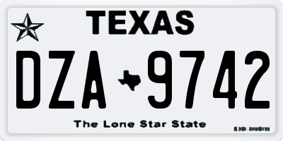 TX license plate DZA9742