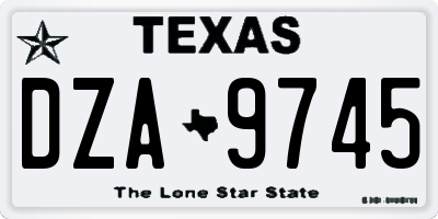 TX license plate DZA9745