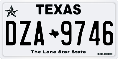 TX license plate DZA9746