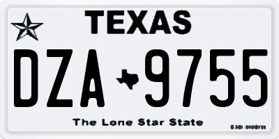 TX license plate DZA9755