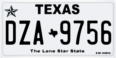 TX license plate DZA9756