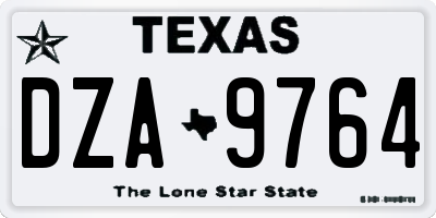 TX license plate DZA9764