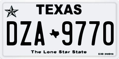 TX license plate DZA9770