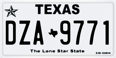 TX license plate DZA9771