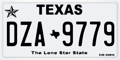 TX license plate DZA9779