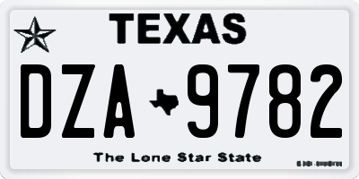 TX license plate DZA9782