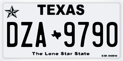 TX license plate DZA9790