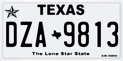 TX license plate DZA9813
