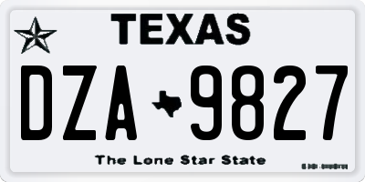 TX license plate DZA9827